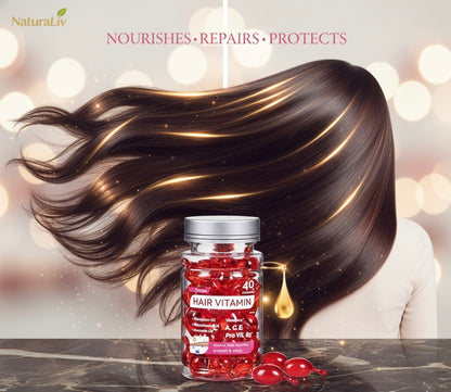 NaturaLiv Hair Vitamin Capsules: Damage Repair & Anti-Frizz Smoothing Oil