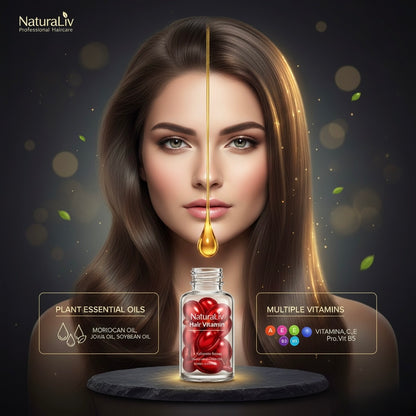 NaturaLiv Hair Vitamin Capsules: Damage Repair & Anti-Frizz Smoothing Oil