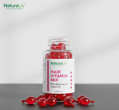NaturaLiv Hair Vitamin Capsules: Damage Repair & Anti-Frizz Smoothing Oil