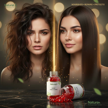 NaturaLiv Hair Vitamin Capsules: Damage Repair & Anti-Frizz Smoothing Oil