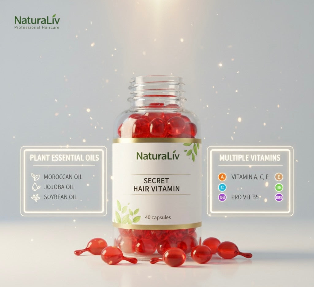 NaturaLiv Hair Vitamin Capsules: Damage Repair & Anti-Frizz Smoothing Oil