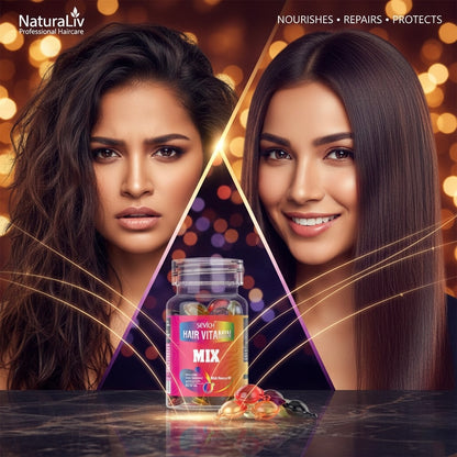 NaturaLiv Hair Vitamin Capsules: Damage Repair & Anti-Frizz Smoothing Oil