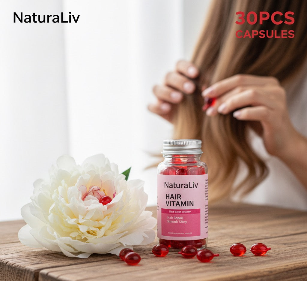 NaturaLiv Hair Vitamin Capsules: Damage Repair & Anti-Frizz Smoothing Oil