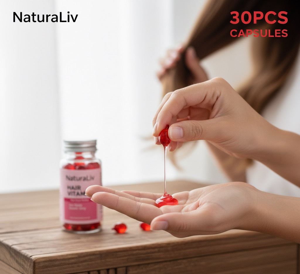 NaturaLiv Hair Vitamin Capsules: Damage Repair & Anti-Frizz Smoothing Oil